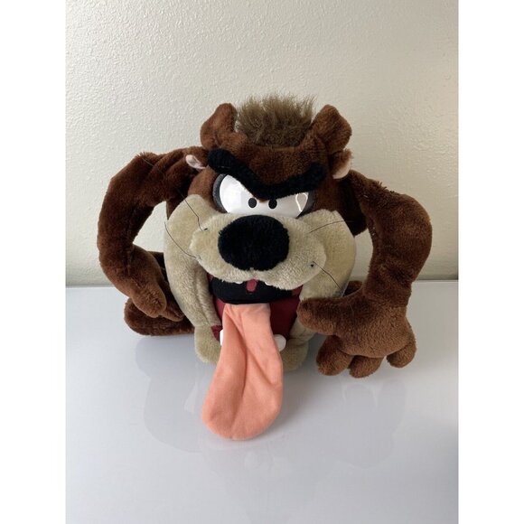 Vintage Large Tazmanian Devil Looney Tunes Plush, Toy, Mouth Open, Cartoon 13.5” - Picture 3 of 12